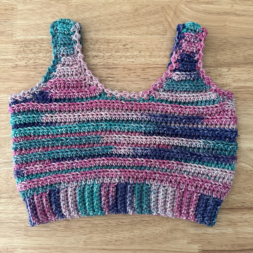Colorful crochet cropped tank&nbsp;top